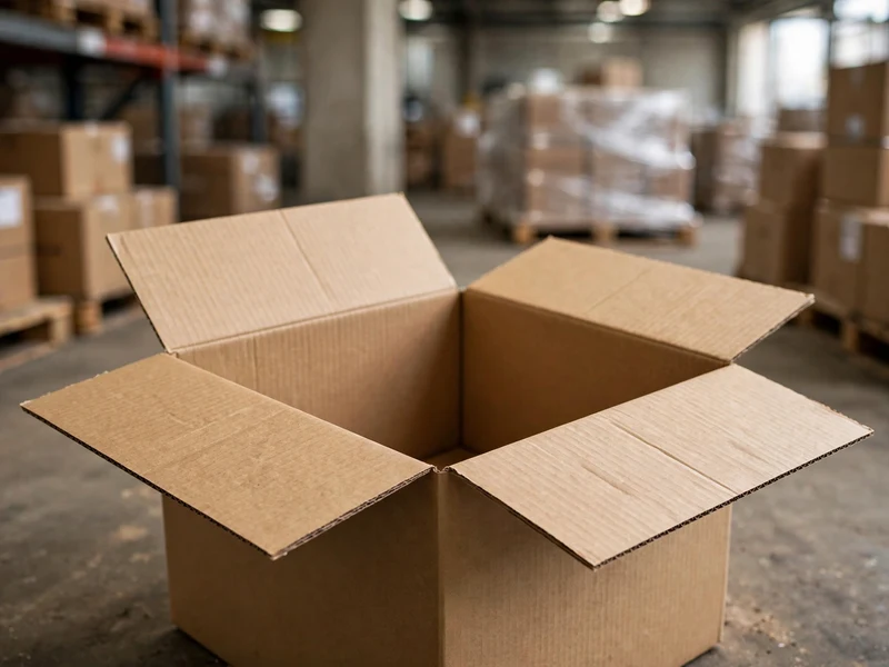 Open RSC shipping carton showing center-meeting tape flaps and generous interior volume