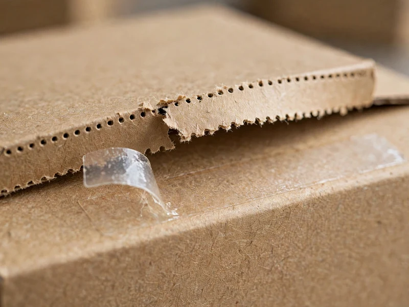 Perforated tear-strip opening mechanism and high-tack peel-and-seal adhesive detail
