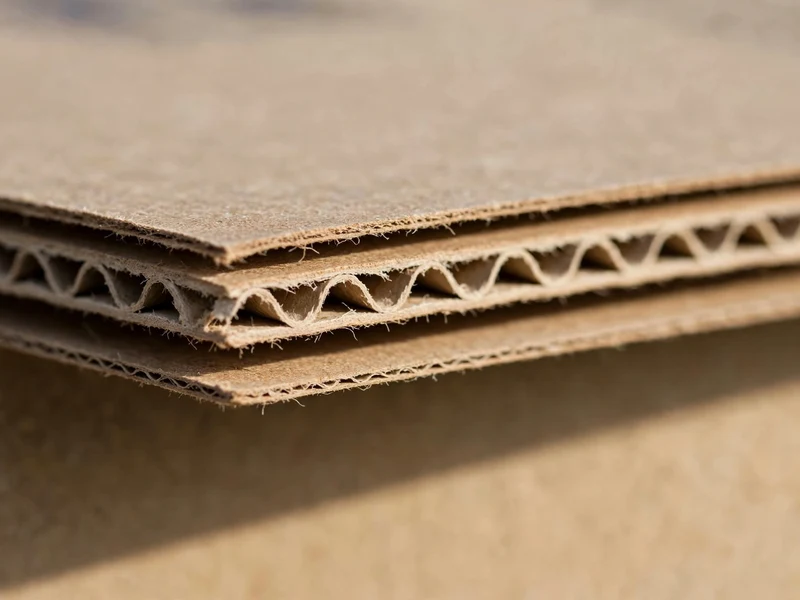 Thin micro-flute board caliper detail showing high bending resistance