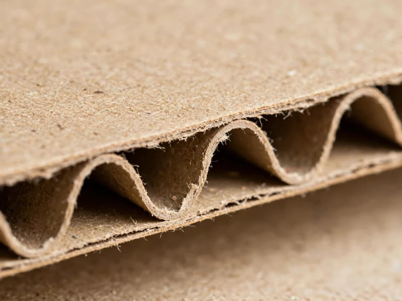 Close-up of virgin kraft linerboard and impact-absorbing B-flute arch structure