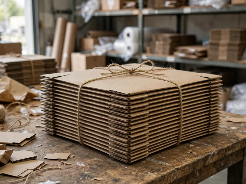 Flat bundle of 50 stationery mailers ready for rapid pack-and-ship assembly