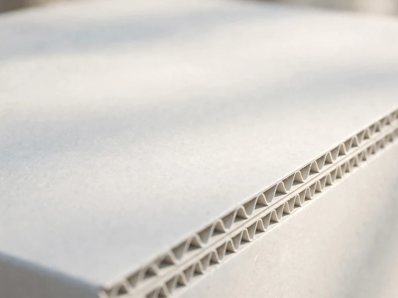 Smooth bleached white kraft surface showing crisp typography and fine flute edge