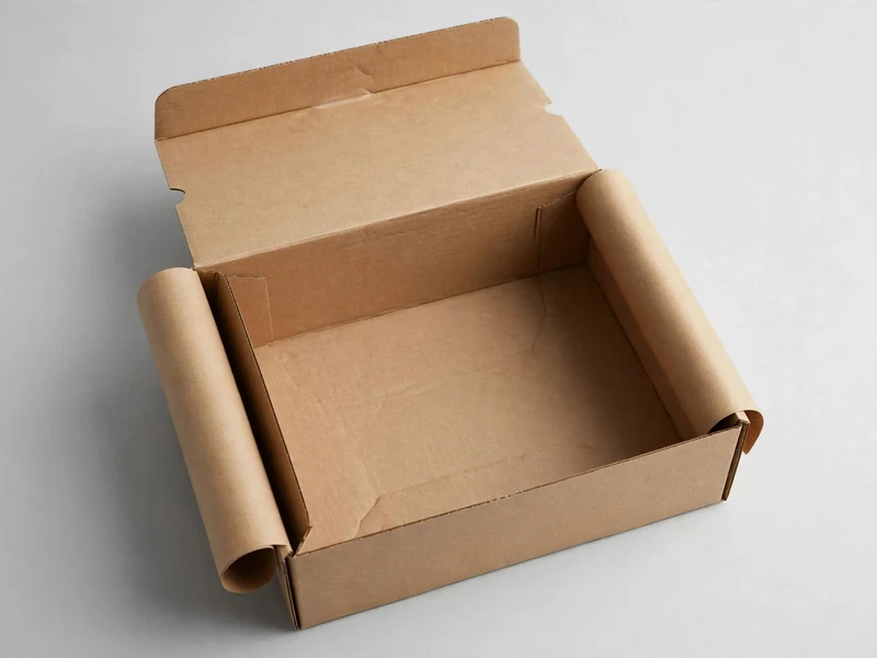 Open tuck-top box demonstrating smooth interior cavity and roll-over side walls