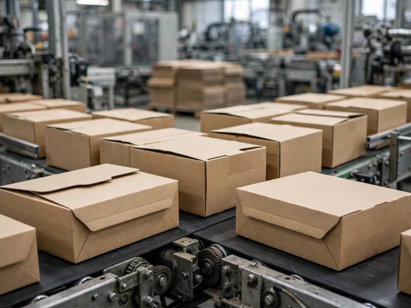 Production line inspection of bulk wholesale mailer boxes on factory conveyor